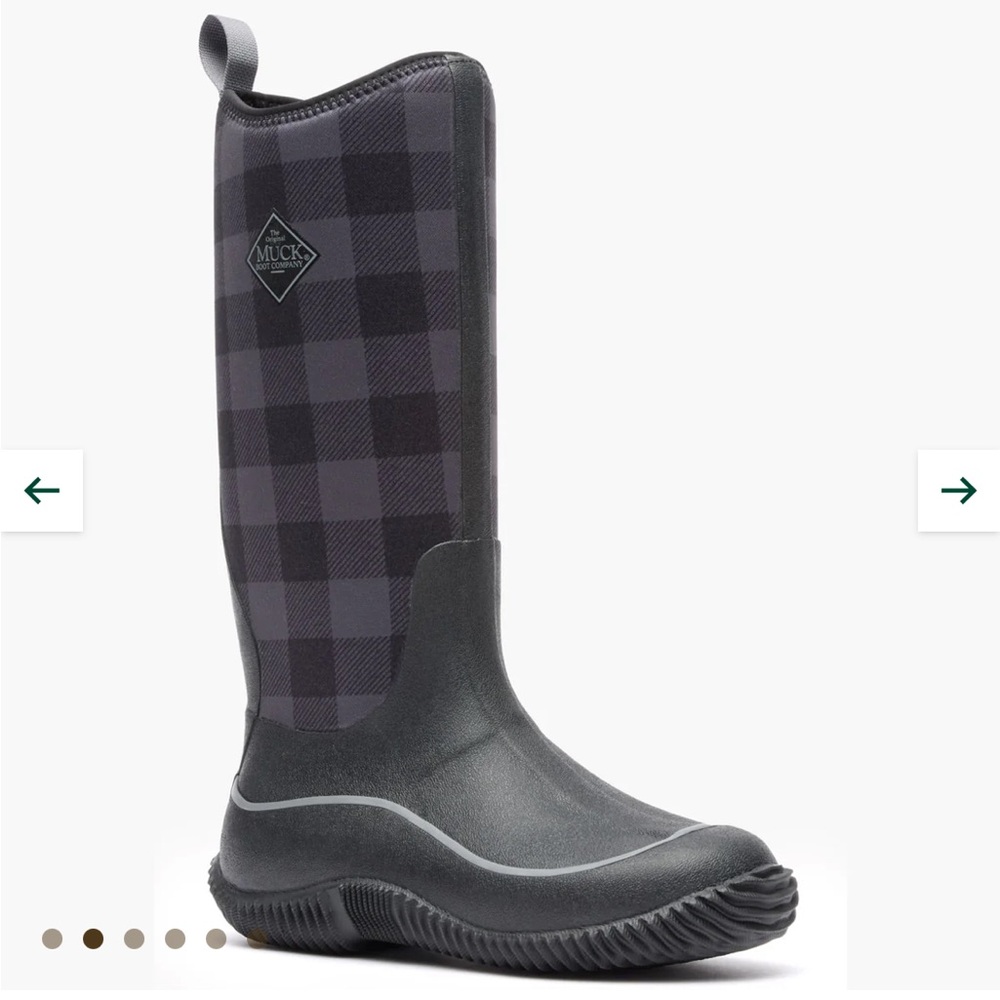 Muck Women's Hale Tall Boot - Blue & Black Plaid New in Box - Picture 2 of 8